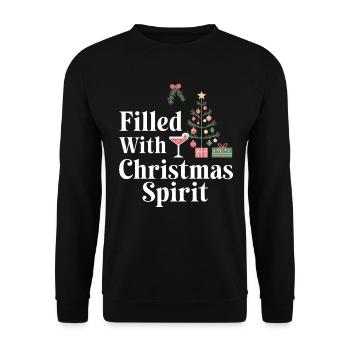 Filled with Christmas spirit - Unisex Sweatshirt - black - Front - Alina (178cm) & Michal (187cm)