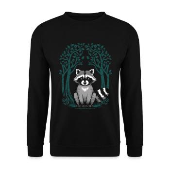 Illustration de chien raton laveur de style cottagecore - Sweat-shirt Unisexe - noir - Devant - Alina (178cm) & Michal (187cm)