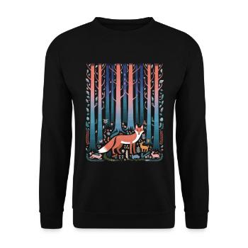 Forest Fox Fairytale Cottagecore - Unisex Sweatshirt - black - Front - Alina (178cm) & Michal (187cm)
