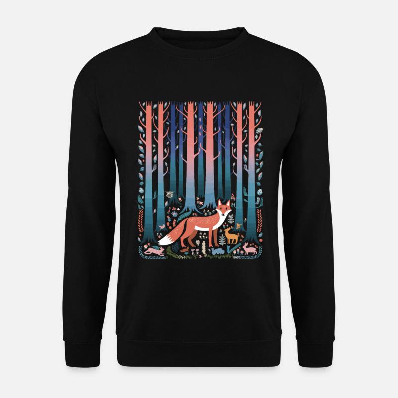 Wald Fuchs Märchenhafter Cottagecore - Unisex Pullover - Schwarz