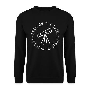 Eyes In The Sky Heart In The Stars - Unisex Sweatshirt - black - Front - Alina (178cm) & Michal (187cm)