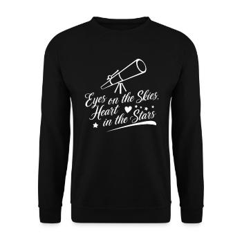 Les yeux vers le ciel, le cœur dans les étoiles - - Sweat-shirt Unisexe - noir - Devant - Alina (178cm) & Michal (187cm)
