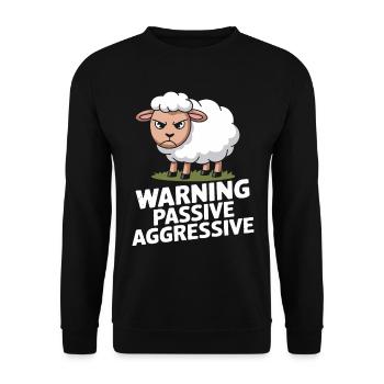 Beware Passive Aggressive Sheep - Unisex Sweatshirt - black - Front - Alina (178cm) & Michal (187cm)