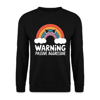 Avertissement passif agressif arc-en-ciel illustration - Sweat-shirt Unisexe - noir - Devant - Alina (178cm) & Michal (187cm)