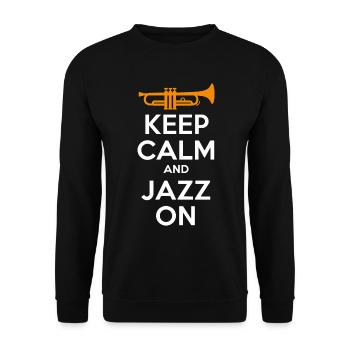 Keep Calm And Jazz On - Jazz Music Inspiration - Unisex Sweatshirt - black - Front - Alina (178cm) & Michal (187cm)