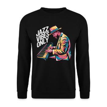 Jazz Vibes Uniquement l’art musicien - Sweat-shirt Unisexe - noir - Devant - Alina (178cm) & Michal (187cm)
