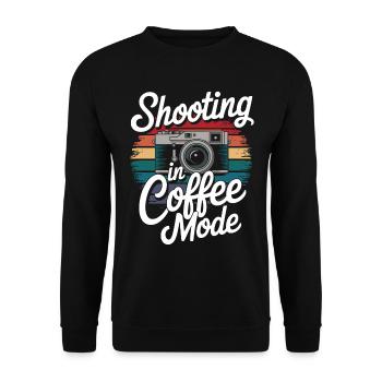 Photographe en mode café, prise de vue - Sweat-shirt Unisexe - noir - Devant - Alina (178cm) & Michal (187cm)