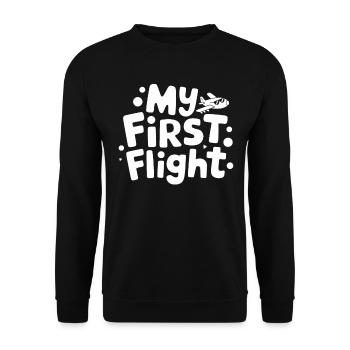 Mein Erster Flug Abenteuer Reise - Unisex Pullover - Schwarz - Vorne - Alina (178cm) & Michal (187cm)