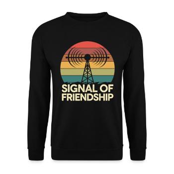 Signal De L’Amitié Amateurfunk Radio Amateur - Sweat-shirt Unisexe - noir - Devant - Alina (178cm) & Michal (187cm)
