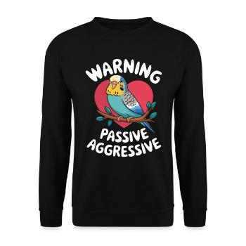 Avertissement Cœur de perroquet passif agressif - Sweat-shirt Unisexe - noir - Devant - Alina (178cm) & Michal (187cm)