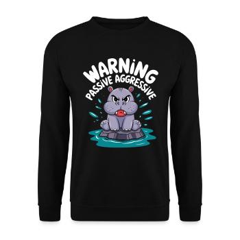 Attention aux hippopotames passifs agressifs - Sweat-shirt Unisexe - noir - Devant - Alina (178cm) & Michal (187cm)