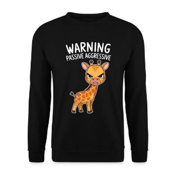 Caution Passive Aggressive Giraffe Cartoon - Unisex Sweatshirt - black - Front - Alina (178cm) & Michal (187cm)