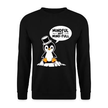 Pingouin conscient avec un chapeau haut de forme sur un bloc de glace - Sweat-shirt Unisexe - noir - Devant - Alina (178cm) & Michal (187cm)