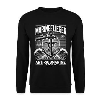 Anti Sub Marineflieger - Unisex Pullover - Schwarz - Vorne - Alina (178cm) & Michal (187cm)