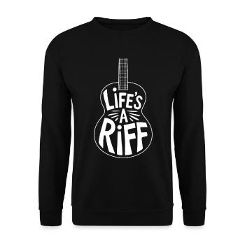 Guitar Player: Life's A Riff - Unisex Sweatshirt - black - Front - Alina (178cm) & Michal (187cm)
