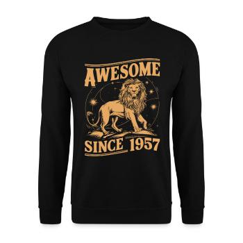 Leo Astrological Sign Zodiac Birthday Year 1957Leo - Unisex Pullover - Schwarz - Vorne - Alina (178cm) & Michal (187cm)