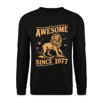 Signe astrologique Lion Zodiaque Année d’anniversaire 1977Leo - Sweat-shirt Unisexe - noir - Devant - Alina (178cm) & Michal (187cm)