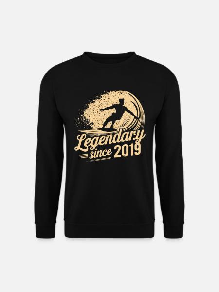 Legendary since 2019 Birthday Surfer - Unisex Sweatshirt - black