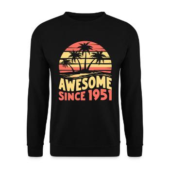 Awesome Since 1951 Birthday - Unisex Sweatshirt - black - Front - Alina (178cm) & Michal (187cm)