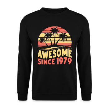 Awesome Since 1979 Birthday - Unisex Sweatshirt - black - Front - Alina (178cm) & Michal (187cm)