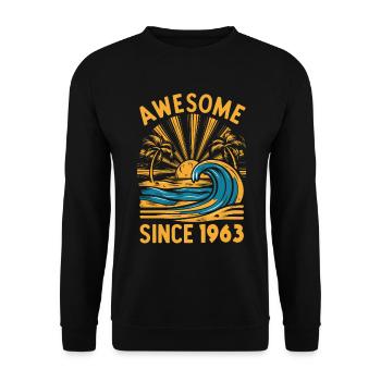 Awesome Since 1963 Geburtstag Strand - Unisex Pullover - Schwarz - Vorne - Alina (178cm) & Michal (187cm)