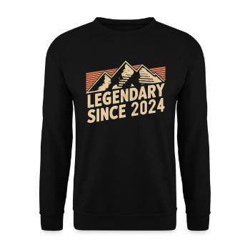 Legendär Seit 2024 Geburtstag - Unisex Pullover - Schwarz - Vorne - Alina (178cm) & Michal (187cm)