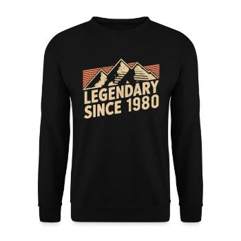 Legendary since 1980 Birthday - Unisex Sweatshirt - black - Front - Alina (178cm) & Michal (187cm)