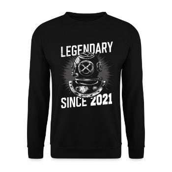 Legendary since 2021 - Diving Diver Birthday - Unisex Sweatshirt - black - Front - Alina (178cm) & Michal (187cm)