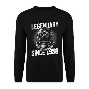 Légendaire depuis 1958 - Plongée Plongeur Anniversaire - Sweat-shirt Unisexe - noir - Devant - Alina (178cm) & Michal (187cm)