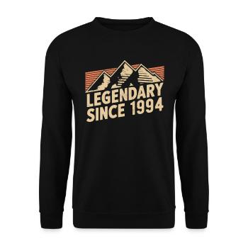 Legendary since 1994 Birthday - Unisex Sweatshirt - black - Front - Alina (178cm) & Michal (187cm)