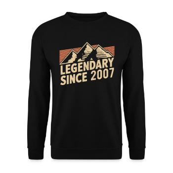 Legendär Seit 2007 Geburtstag - Unisex Pullover - Schwarz - Vorne - Alina (178cm) & Michal (187cm)