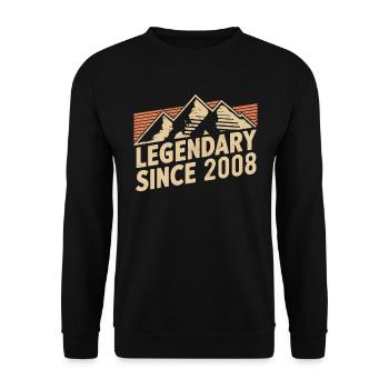 Légendaire depuis 2008 Anniversaire - Sweat-shirt Unisexe - noir - Devant - Alina (178cm) & Michal (187cm)