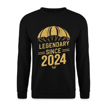 Légendaire depuis 2024 - Parachutiste Anniversaire Vintage - Sweat-shirt Unisexe - noir - Devant - Alina (178cm) & Michal (187cm)