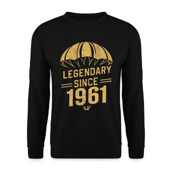 Légendaire depuis 1961 - Parachutiste Anniversaire Vintage - Sweat-shirt Unisexe - noir - Devant - Alina (178cm) & Michal (187cm)