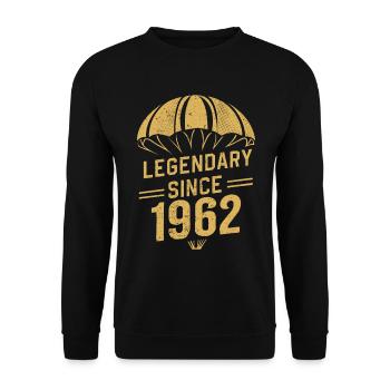 Légendaire depuis 1962 - Parachutiste Anniversaire Vintage - Sweat-shirt Unisexe - noir - Devant - Alina (178cm) & Michal (187cm)