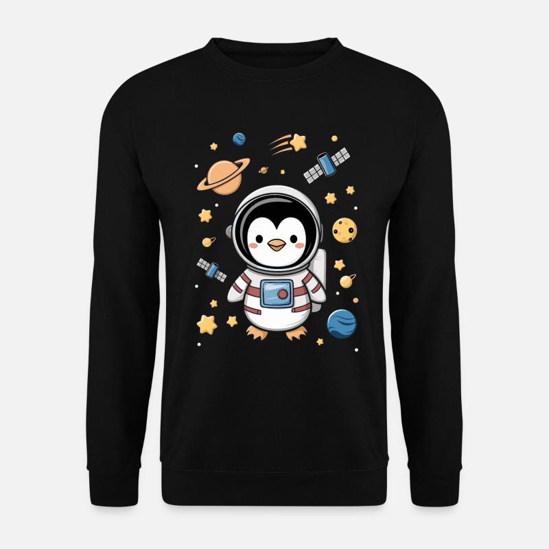 Space Penguin Adventure Astronaut - Unisex Sweatshirt - black