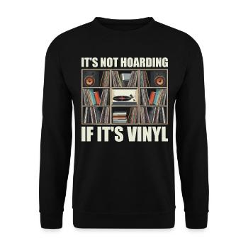 Es ist kein Horten, wenn es Vinyl ist - Unisex Pullover - Schwarz - Vorne - Alina (178cm) & Michal (187cm)