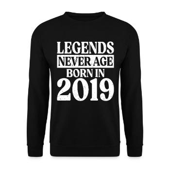 Les légendes ne vieillissent jamais Anniversaire 2019 - Sweat-shirt Unisexe - noir - Devant - Alina (178cm) & Michal (187cm)
