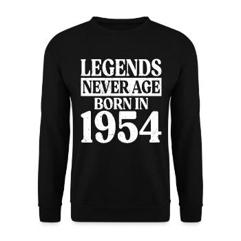 Legends Never Grow Old Birthday 1954 - Unisex Sweatshirt - black - Front - Alina (178cm) & Michal (187cm)