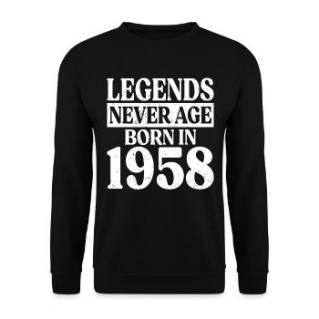 Legends Never Grow Old Birthday 1958 - Unisex Sweatshirt - black - Front - Alina (178cm) & Michal (187cm)