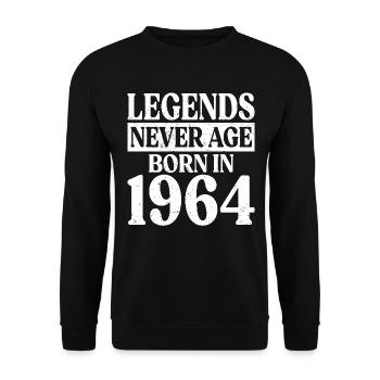 Legends Never Grow Old Birthday 1964 - Unisex Sweatshirt - black - Front - Alina (178cm) & Michal (187cm)