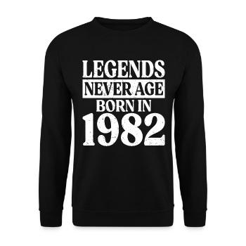 Legends Never Grow Old Birthday 1982 - Unisex Sweatshirt - black - Front - Alina (178cm) & Michal (187cm)