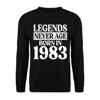 Les légendes ne vieillissent jamais Anniversaire 1983 - Sweat-shirt Unisexe - noir - Devant - Alina (178cm) & Michal (187cm)