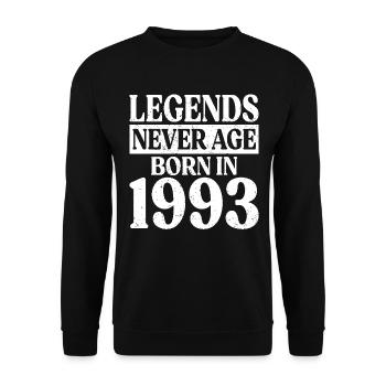 Les légendes ne vieillissent jamais Anniversaire 1993 - Sweat-shirt Unisexe - noir - Devant - Alina (178cm) & Michal (187cm)