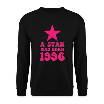 Ein Stern Wurde 1996 Geboren Geburtstag - Unisex Pullover - Schwarz - Vorne - Alina (178cm) & Michal (187cm)