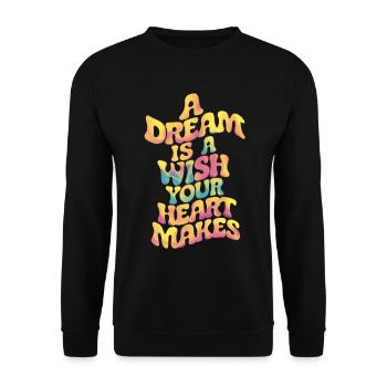Ein Traum Ist Ein Wunsch Deines Herzens - Unisex Pullover - Schwarz - Vorne - Alina (178cm) & Michal (187cm)