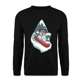 Ours des neiges à l’aventure en planche à neige - Sweat-shirt Unisexe - noir - Devant - Alina (178cm) & Michal (187cm)