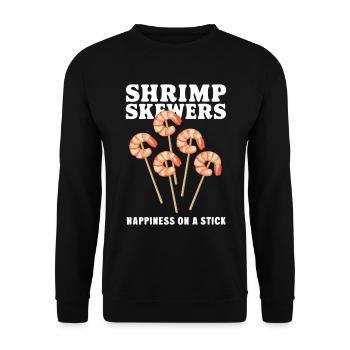 Shrimp Skewers Happiness On A Stick - Unisex Sweatshirt - black - Front - Alina (178cm) & Michal (187cm)