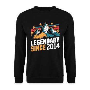 Legendary since 2014 Vintage Mountain Retro Mountains - Unisex Sweatshirt - black - Front - Alina (178cm) & Michal (187cm)