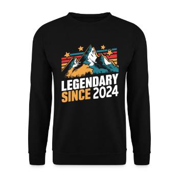 Legendary since 2024 Vintage Mountains Retro Mountains - Unisex Sweatshirt - black - Front - Alina (178cm) & Michal (187cm)